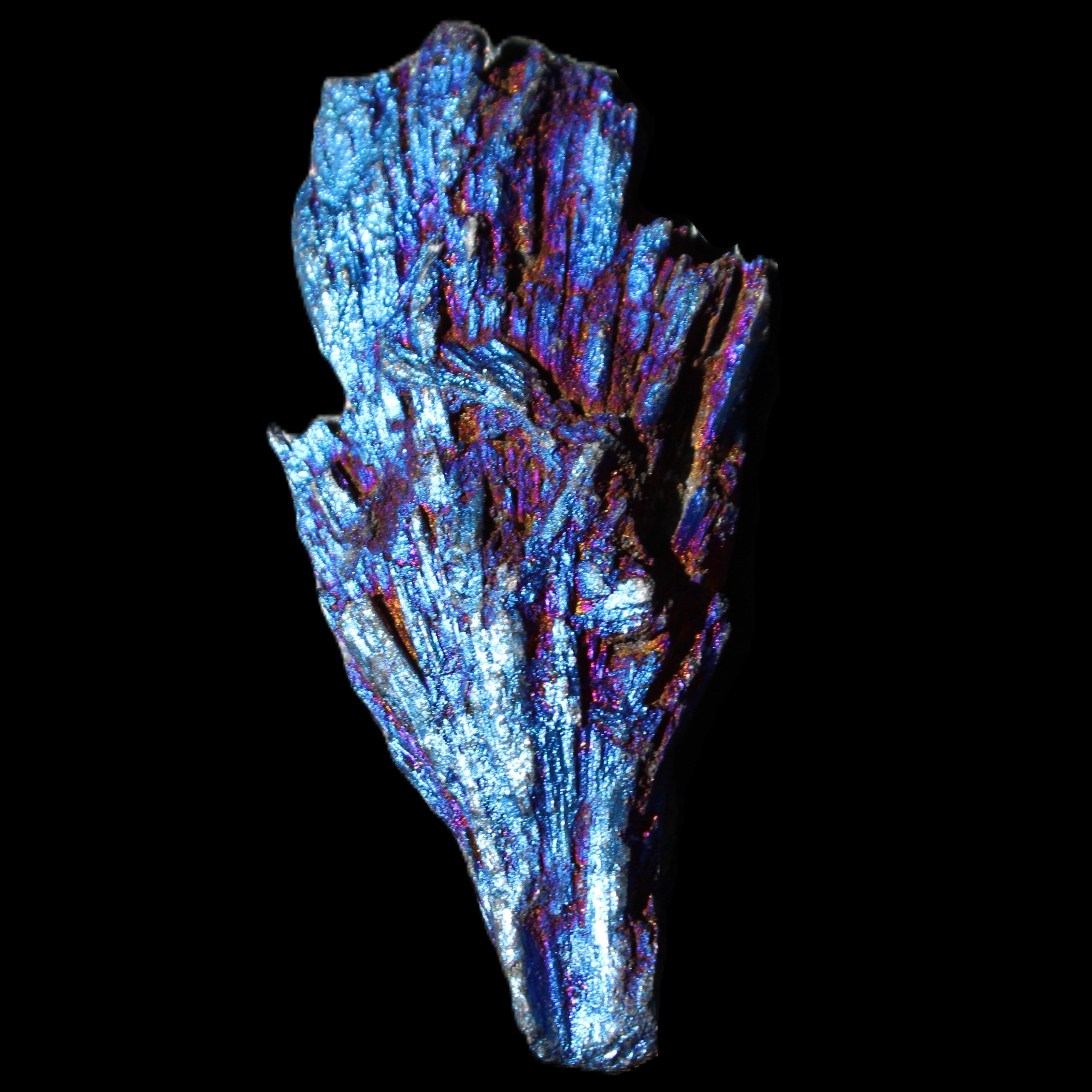 Titanium electroplated Tourmaline feather crystal 12-15g in sunlight - Rocks and Things Store