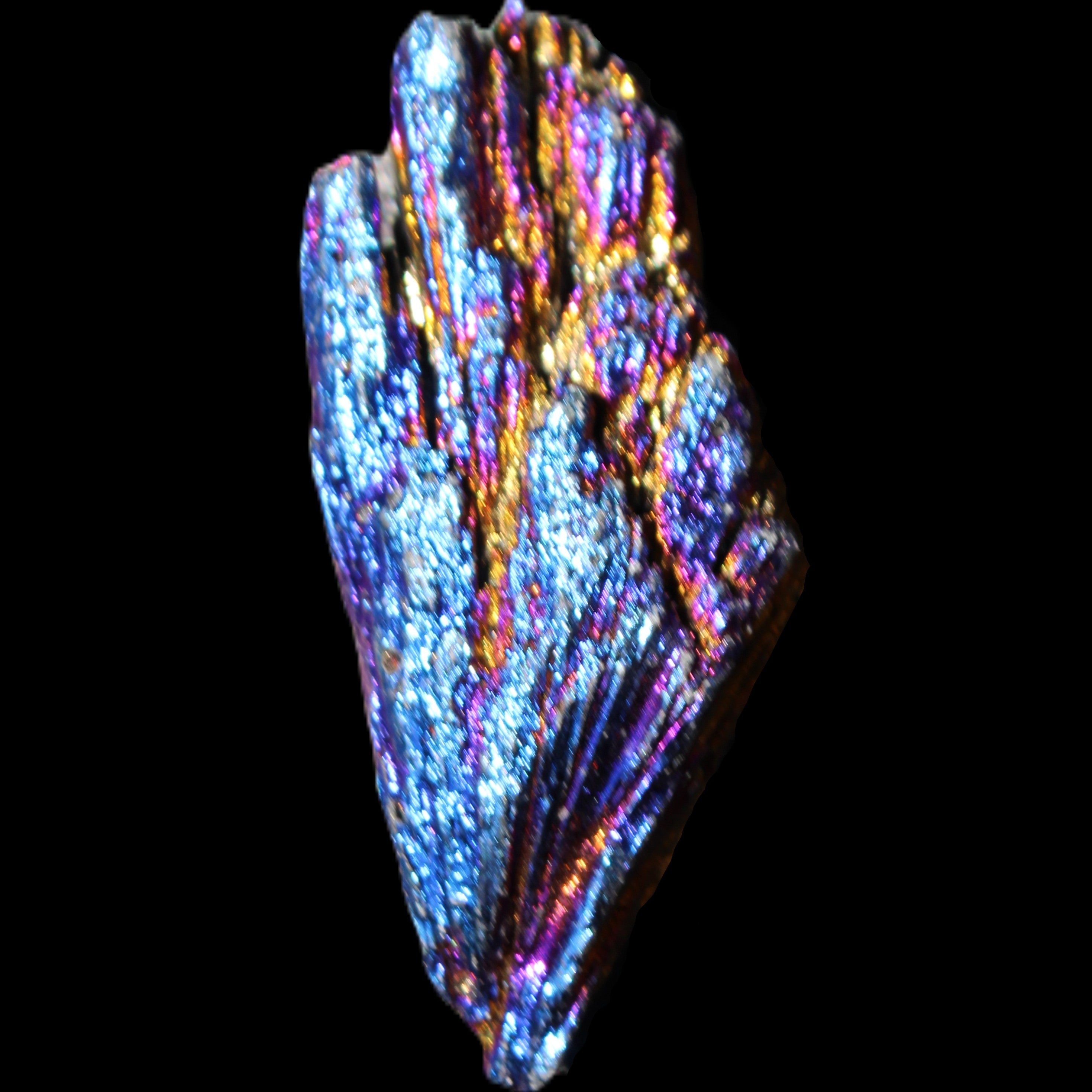Titanium electroplated Tourmaline feather crystal 12-15g in sunlight - Rocks and Things Store