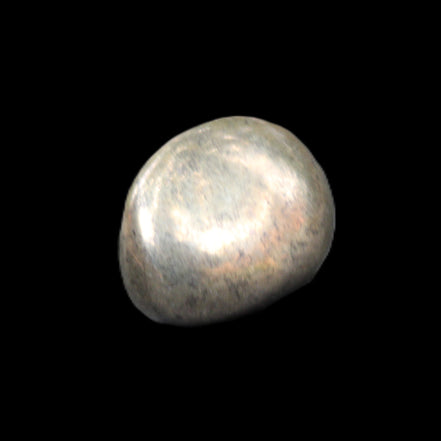 Golden Pyrite tumble polished stone 23mm 17g in sunlight - Rocks and Things Store