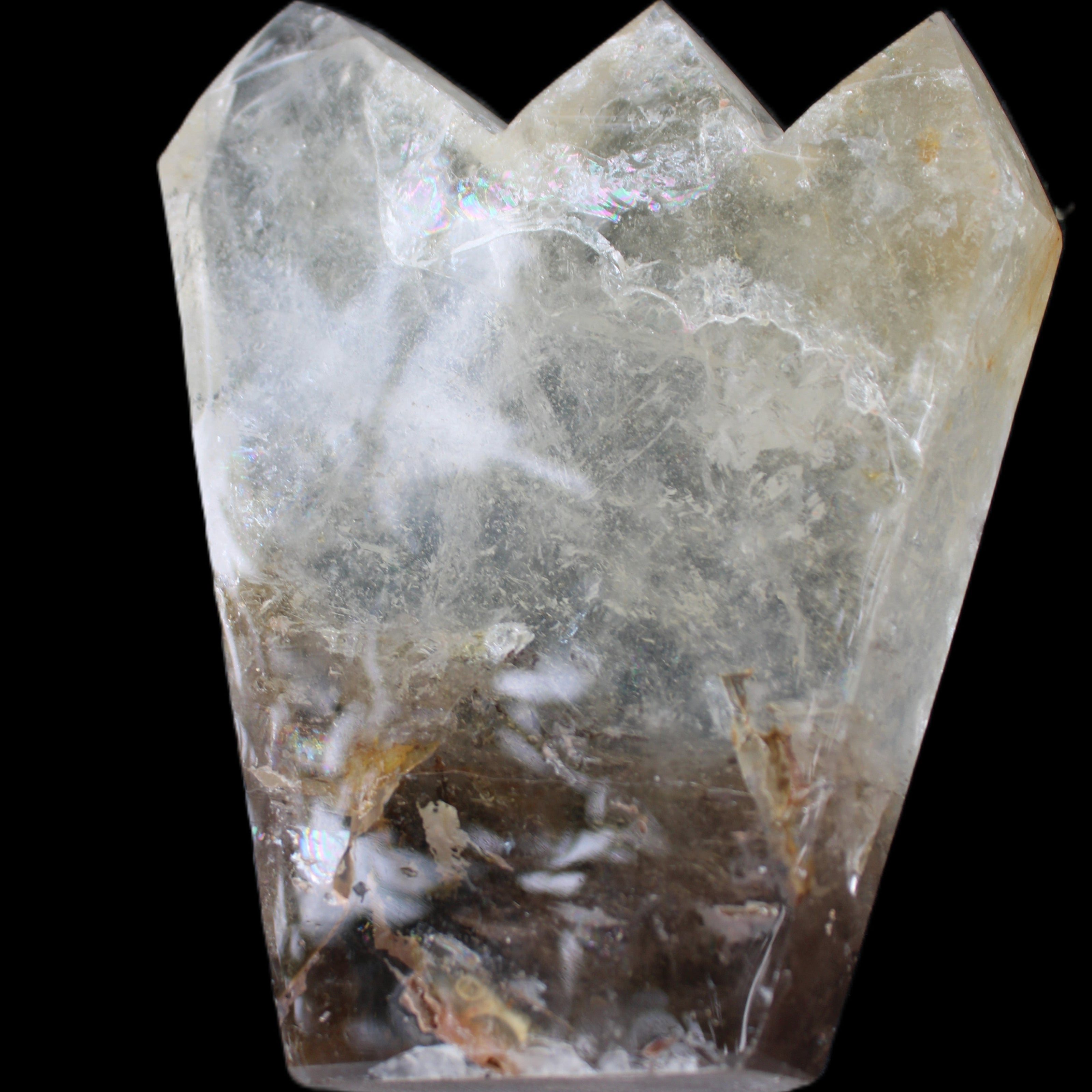 Clear Quartz multi-point obelisk 178*145*43mm 1395g in sunlight - Rocks and Things Store