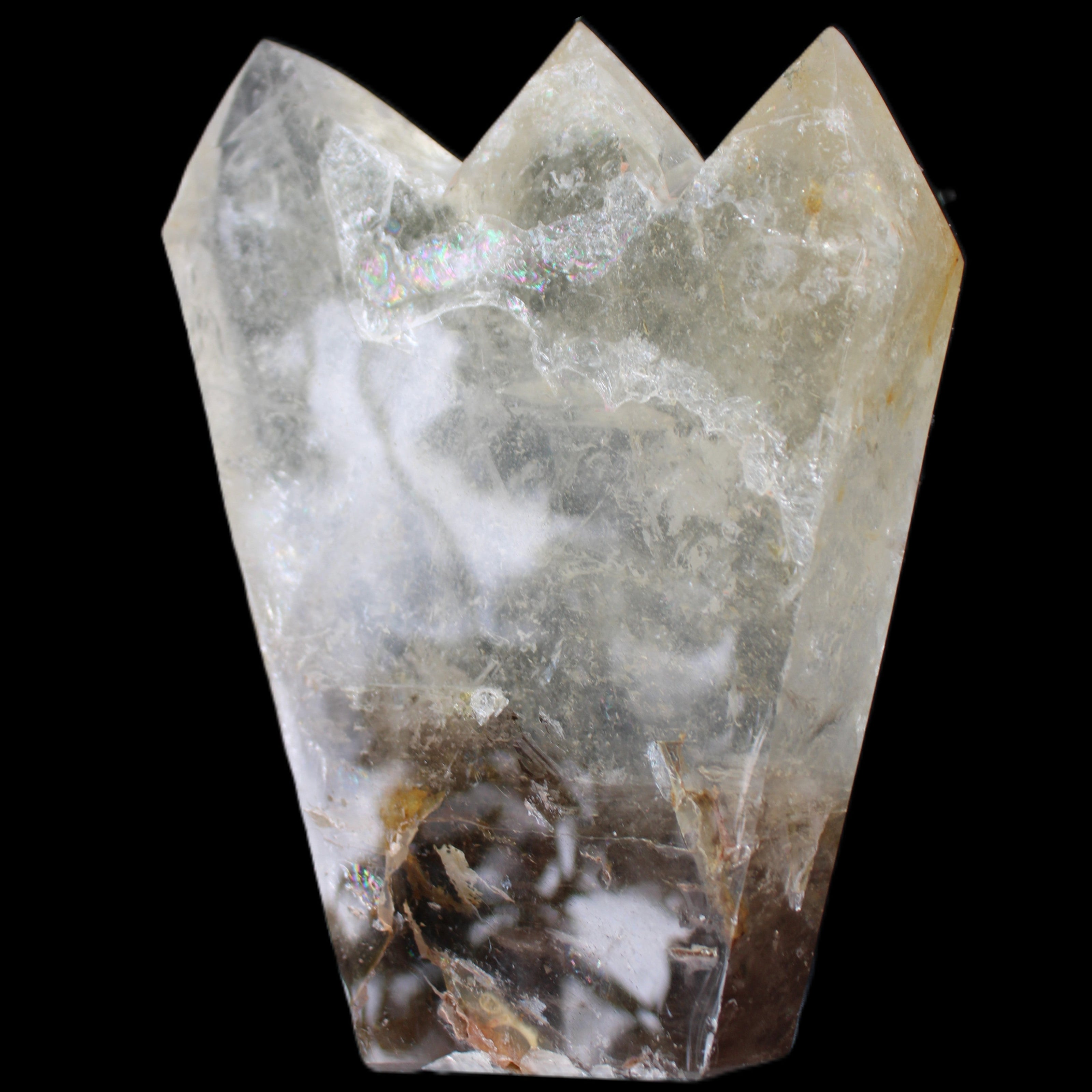 Clear Quartz multi-point obelisk 178*145*43mm 1395g in sunlight - Rocks and Things Store