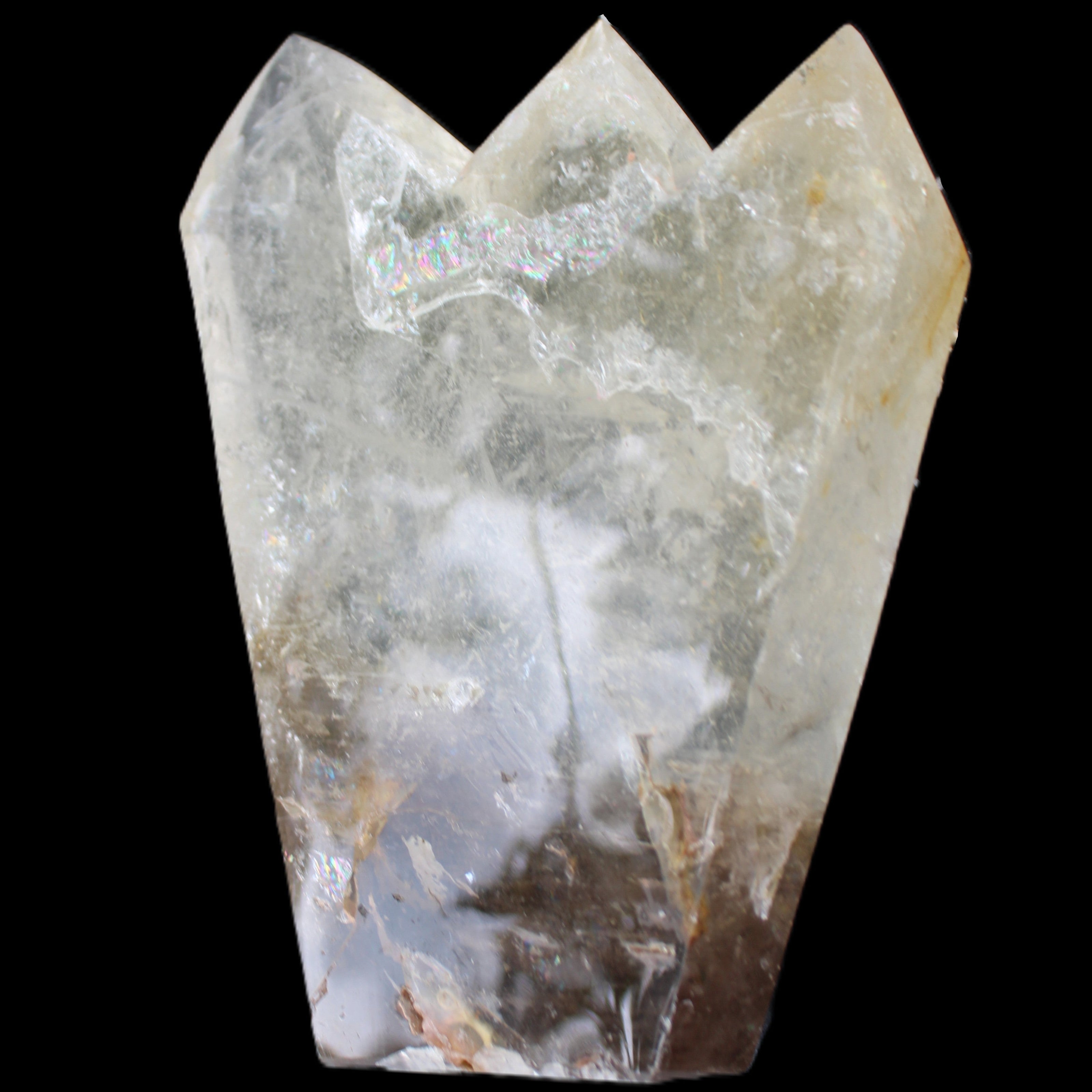 Clear Quartz multi-point obelisk 178*145*43mm 1395g in sunlight - Rocks and Things Store