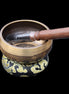 Tibetan Singing bowl - black - 82mm with matt and mallet 130mm 248g in sunlight - Rocks and Things Store