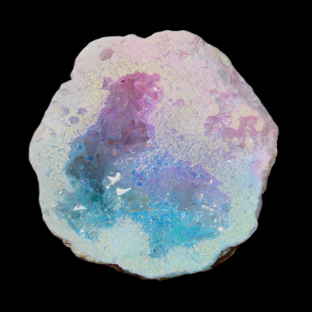 Angel Aura Agate geode 42+mm 39-52g in sunlight - Rocks and Things Store