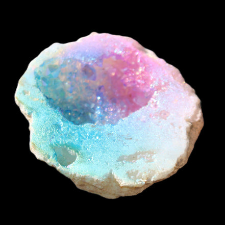 Angel Aura Agate geode 42+mm 39-52g in sunlight - Rocks and Things Store