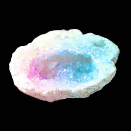 Angel Aura Agate geode 42+mm 39-52g in sunlight - Rocks and Things Store