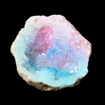 Angel Aura Agate geode 42+mm 39-52g in sunlight - Rocks and Things Store