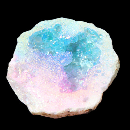 Angel Aura Agate geode 42+mm 39-52g in sunlight - Rocks and Things Store