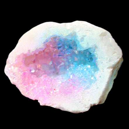 Angel Aura Agate geode 42+mm 39-52g in sunlight - Rocks and Things Store