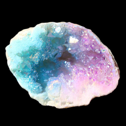 Angel Aura Agate geode 42+mm 39-52g in sunlight - Rocks and Things Store