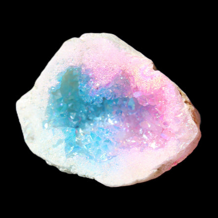 Angel Aura Agate geode 42+mm 39-52g in sunlight - Rocks and Things Store