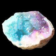 Angel Aura Agate geode 42+mm 39-52g in sunlight - Rocks and Things Store