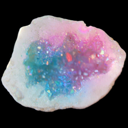 Angel Aura Agate geode 42+mm 39-52g in sunlight - Rocks and Things Store