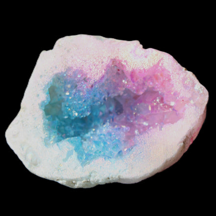 Angel Aura Agate geode 42+mm 39-52g in sunlight - Rocks and Things Store