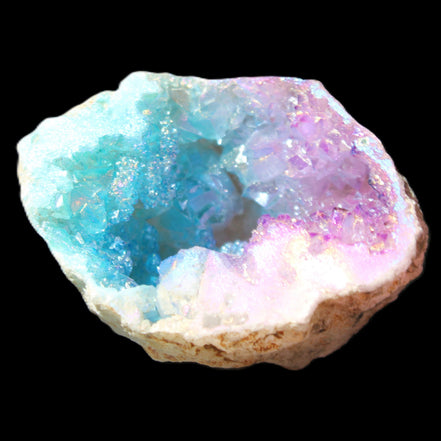 Angel Aura Agate geode 42+mm 39-52g in sunlight - Rocks and Things Store