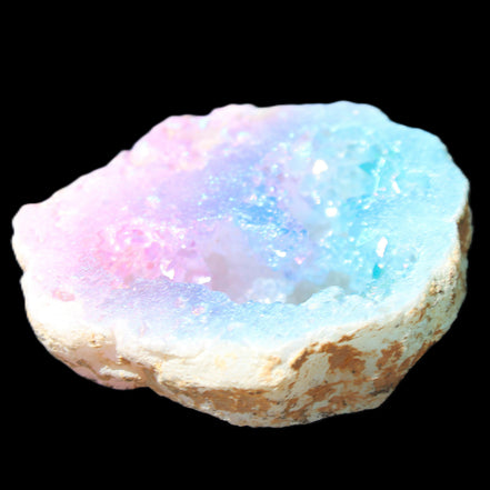Angel Aura Agate geode 42+mm 39-52g in sunlight - Rocks and Things Store