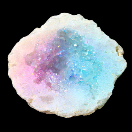 Angel Aura Agate geode 51mm 45/54g in sunlight - Rocks and Things Store