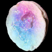 Angel Aura Agate geode 51mm 45/54g in sunlight - Rocks and Things Store