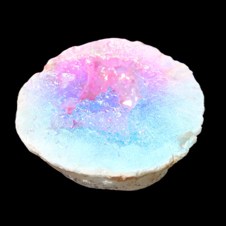 Angel Aura Agate geode 51mm 45/54g in sunlight - Rocks and Things Store