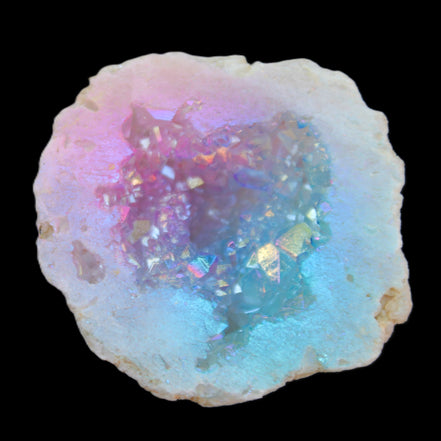 Angel Aura Agate geode 51mm 45/54g in sunlight - Rocks and Things Store