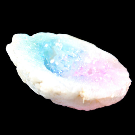 Angel Aura Agate geode 51mm 45/54g in sunlight - Rocks and Things Store