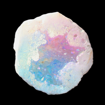 Angel Aura Agate geode 51mm 45/54g in sunlight - Rocks and Things Store