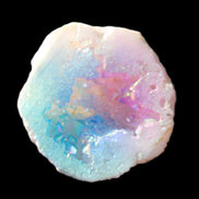 Angel Aura Agate geode 51mm 45/54g in sunlight - Rocks and Things Store
