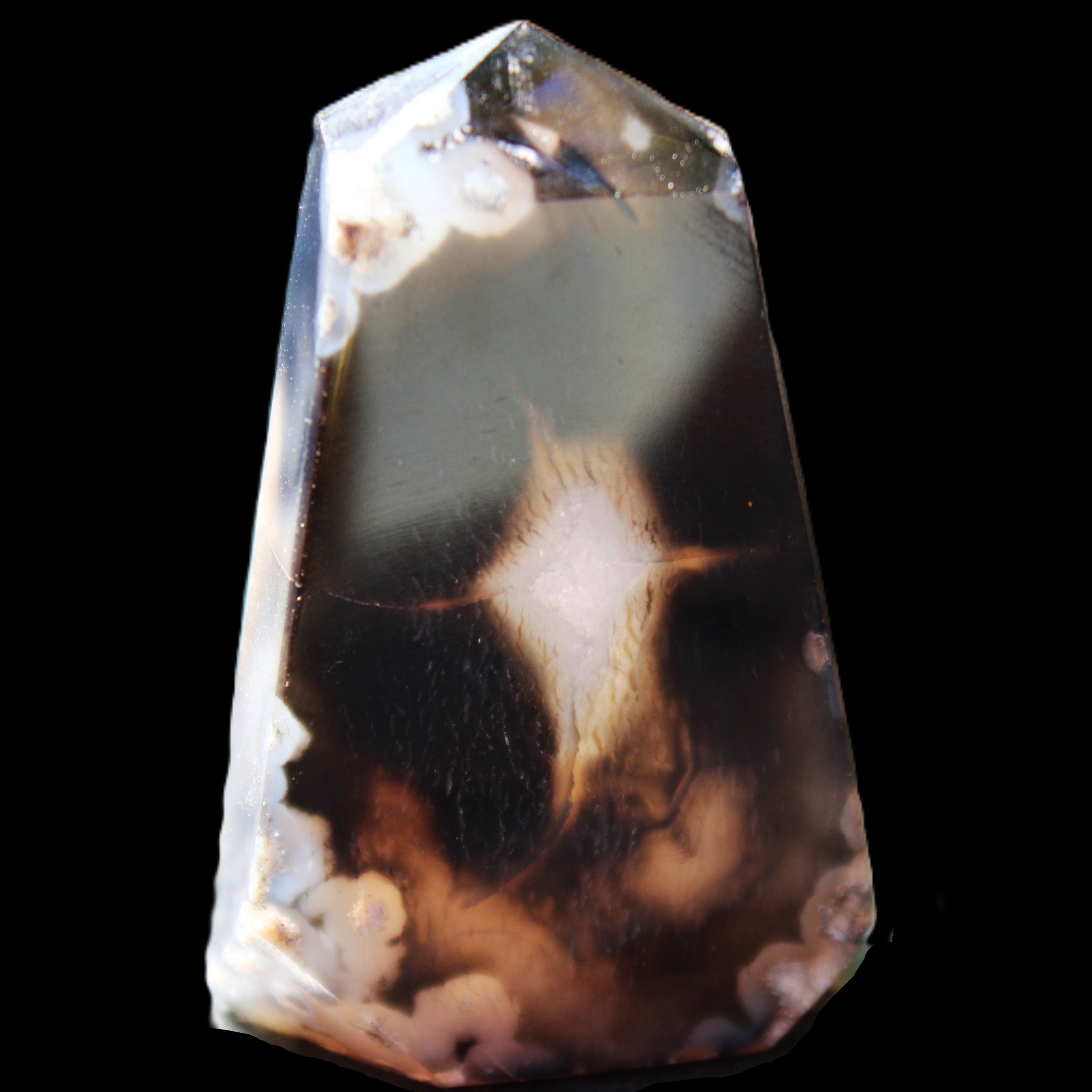 Onyx Agate wand 60*39*9mm 55g in sunlight - Rocks and Things Store