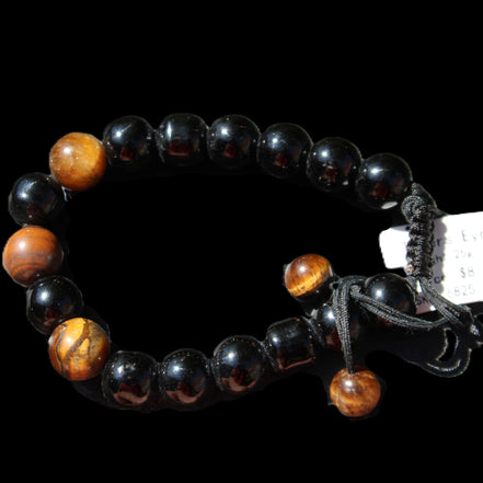 Tiger Eye Bracelet string adjustable bangle 25g in sunlight - Rocks and Things Store