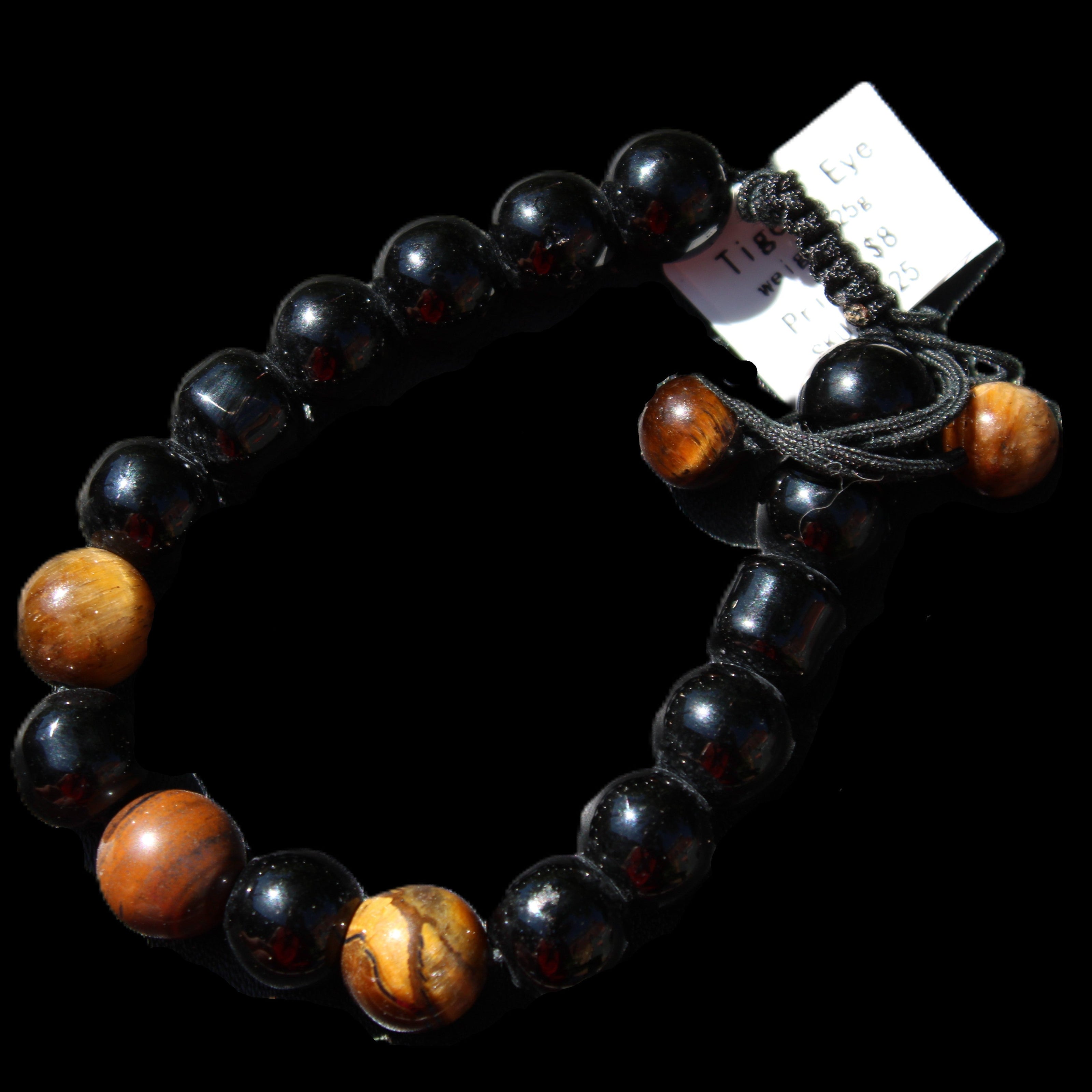 Tiger Eye Bracelet string adjustable bangle 25g in sunlight - Rocks and Things Store