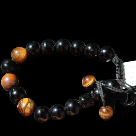 Tiger Eye Bracelet string adjustable bangle 25g in sunlight - Rocks and Things Store