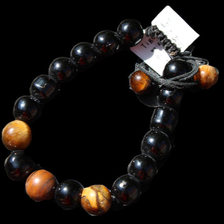 Tiger Eye Bracelet string adjustable bangle 25g in sunlight - Rocks and Things Store