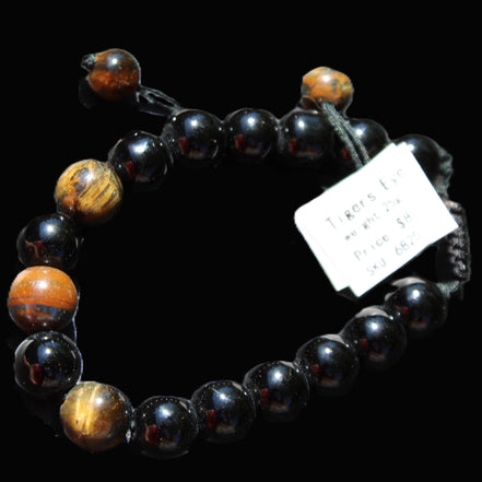 Tiger Eye Bracelet string adjustable bangle 25g in sunlight - Rocks and Things Store
