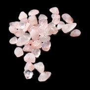 Rose Quartz 40 tiny drilled beads in bright sunlight - Rocks and Things Store