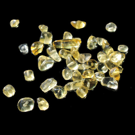 Citrine 41 tiny drilled beads in bright sunshine - Rocks and Things Store