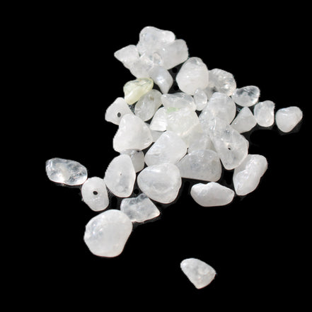 Clear Quartz 35 tiny drilled beads in bright sunlight - Rocks and Things Store