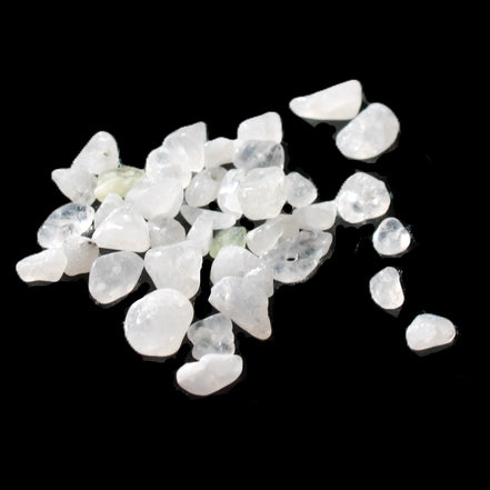 Clear Quartz 35 tiny drilled beads in bright sunlight - Rocks and Things Store