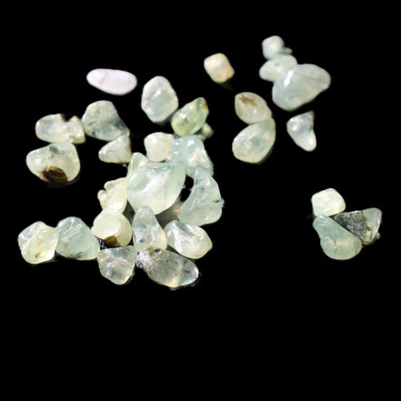 Prehnite 32 tiny drilled beads in bright sunshine - Rocks and Things Store