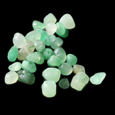 Aventurine 30 tiny drilled beads in bright sunlight - Rocks and Things Store