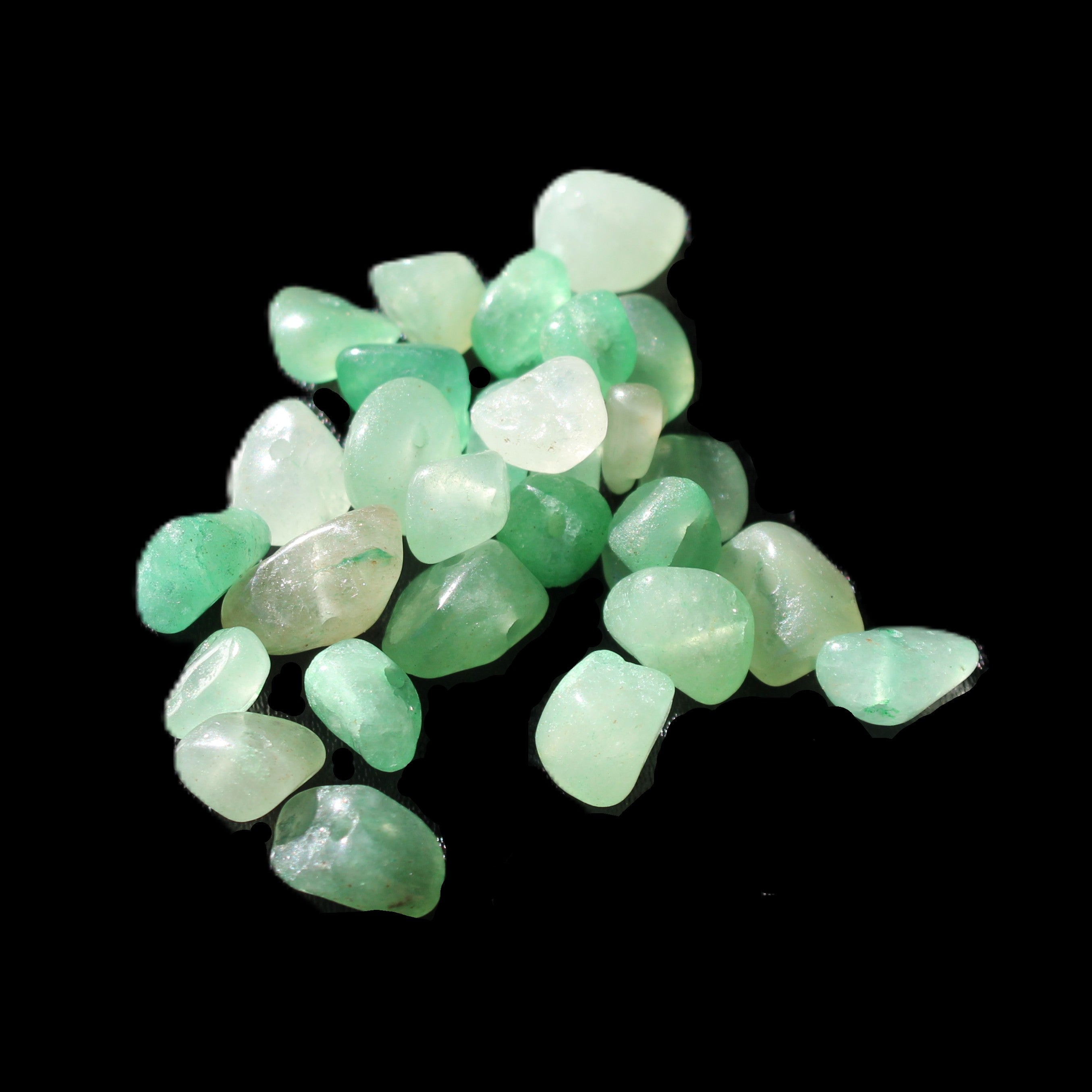 Aventurine 30 tiny drilled beads in bright sunlight - Rocks and Things Store