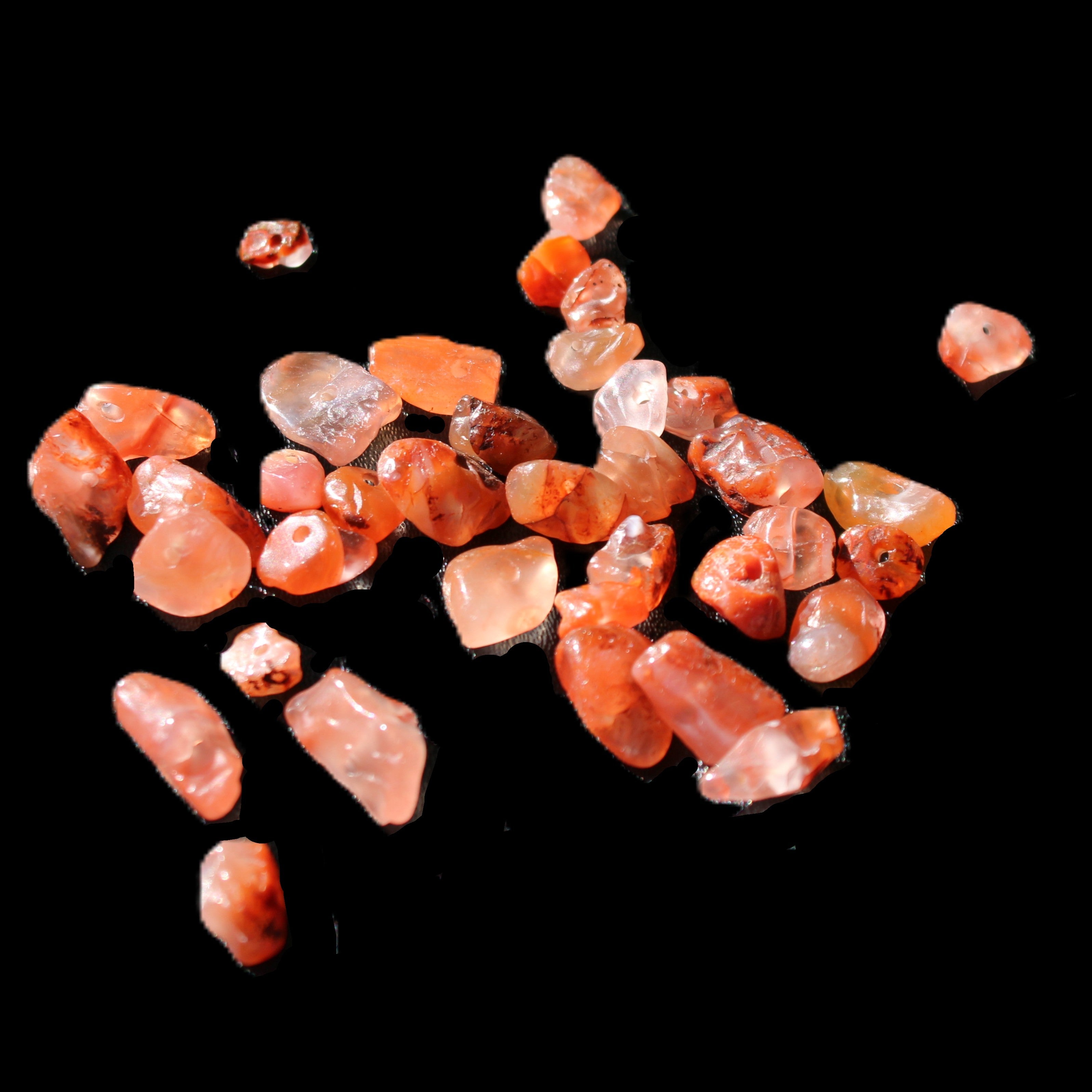 Tiny drilled beads for bracelet/necklace Red and Gold 8-10g in sunlight - Rocks and Things Store
