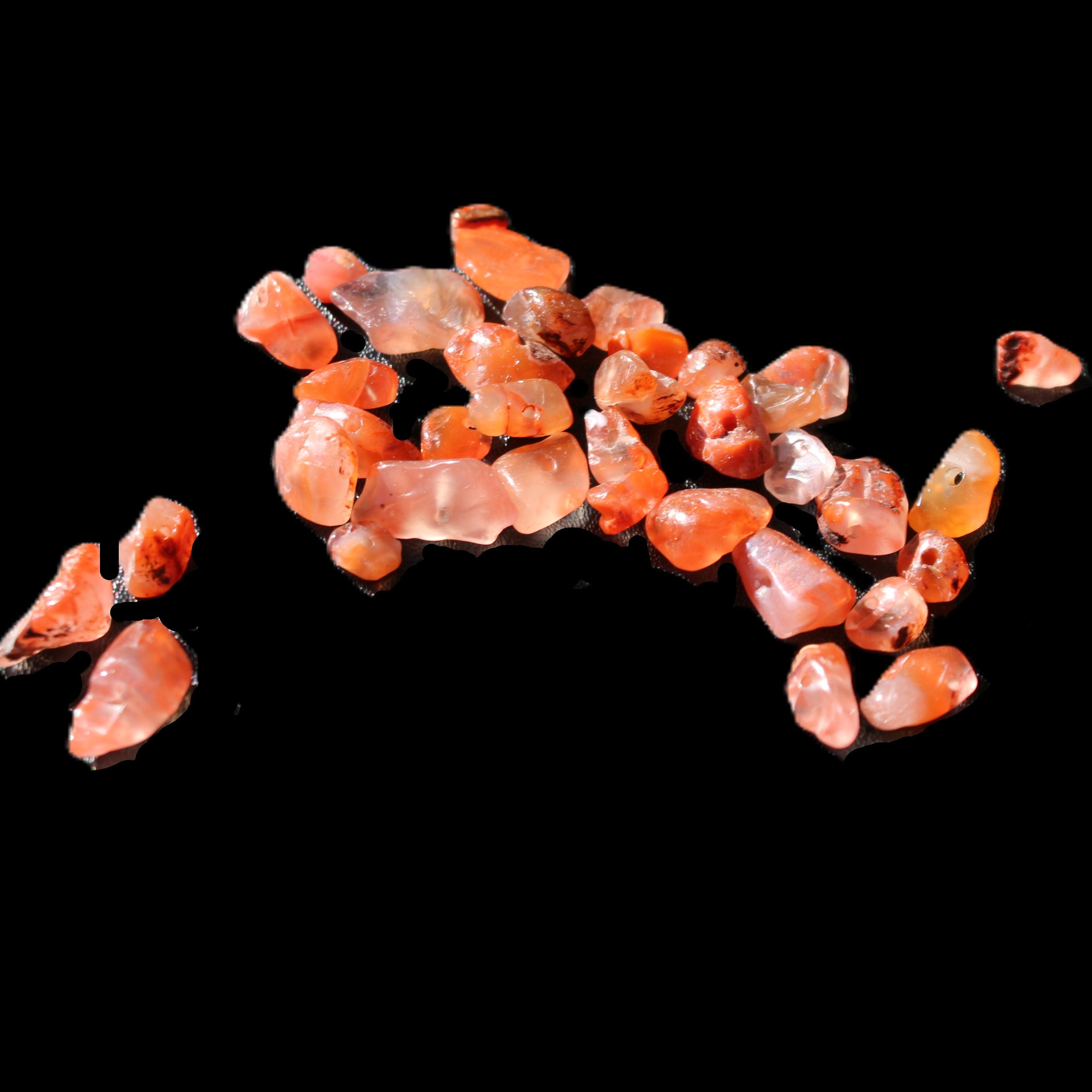 Tiny drilled beads for bracelet/necklace Red and Gold 8-10g in sunlight - Rocks and Things Store