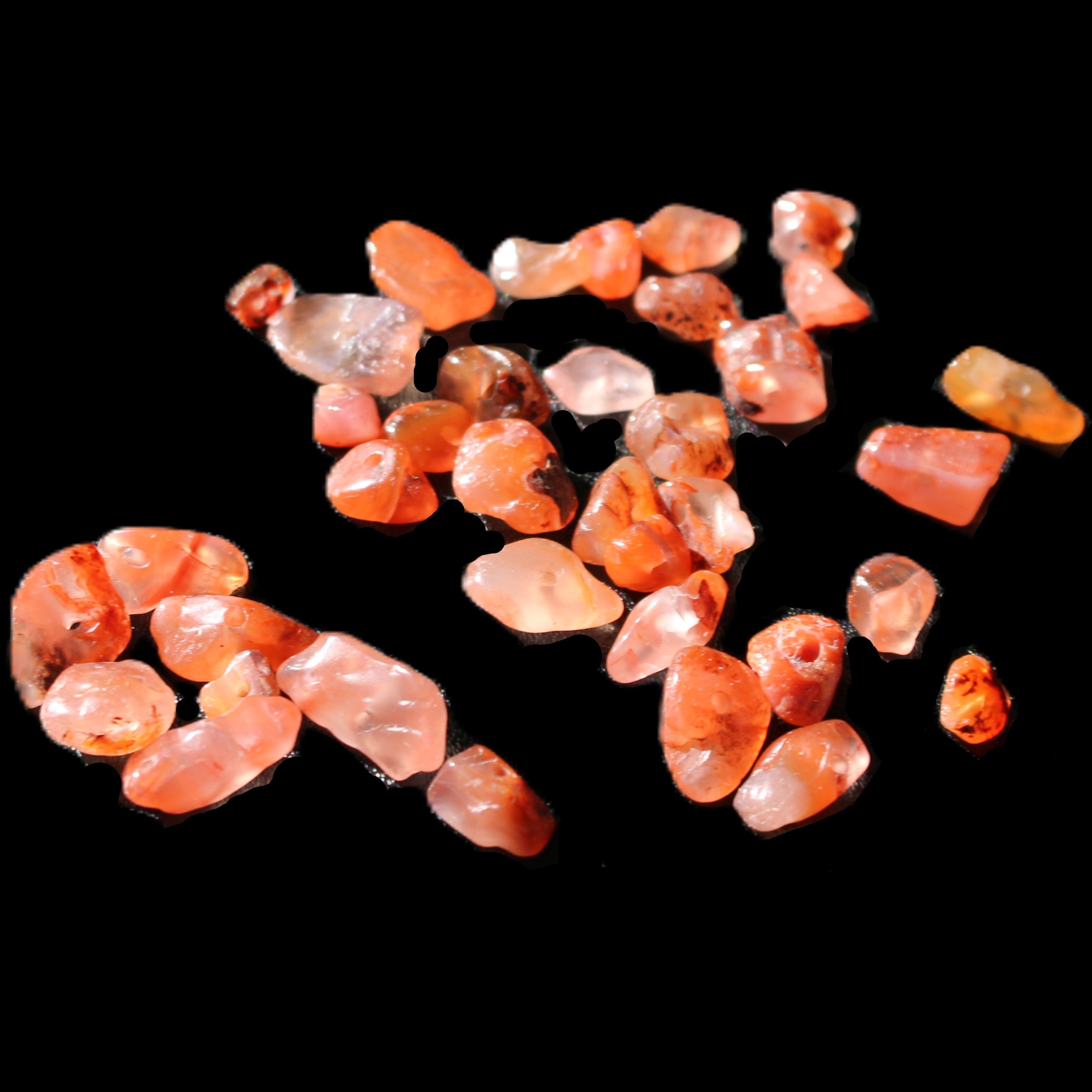 Tiny drilled beads for bracelet/necklace Red and Gold 8-10g in sunlight - Rocks and Things Store