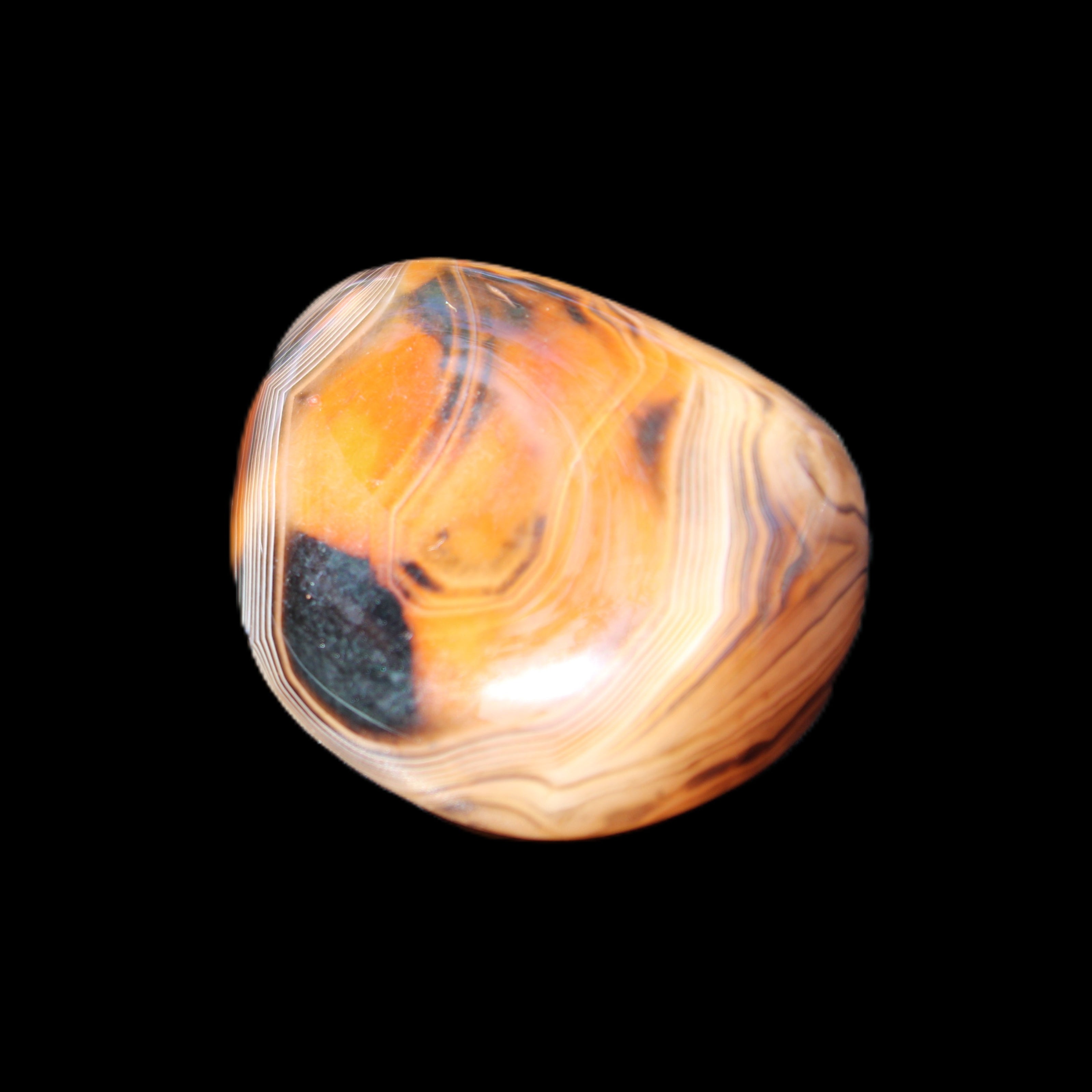 Crazy Lace Silk Banded Agate tumbled stone from Madagascar 39g in sunlight - Rocks and Things Store