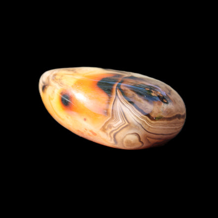 Crazy Lace Silk Banded Agate tumbled stone from Madagascar 39g in sunlight - Rocks and Things Store