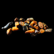 Tiny drilled beads for bracelet/necklace Red and Gold 8-10g in sunlight - Rocks and Things Store