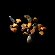 Tiny drilled beads for bracelet/necklace Red and Gold 8-10g in sunlight - Rocks and Things Store
