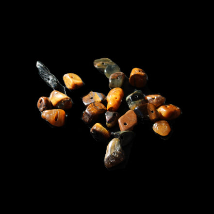 Tiny drilled beads for bracelet/necklace Red and Gold 8-10g in sunlight - Rocks and Things Store
