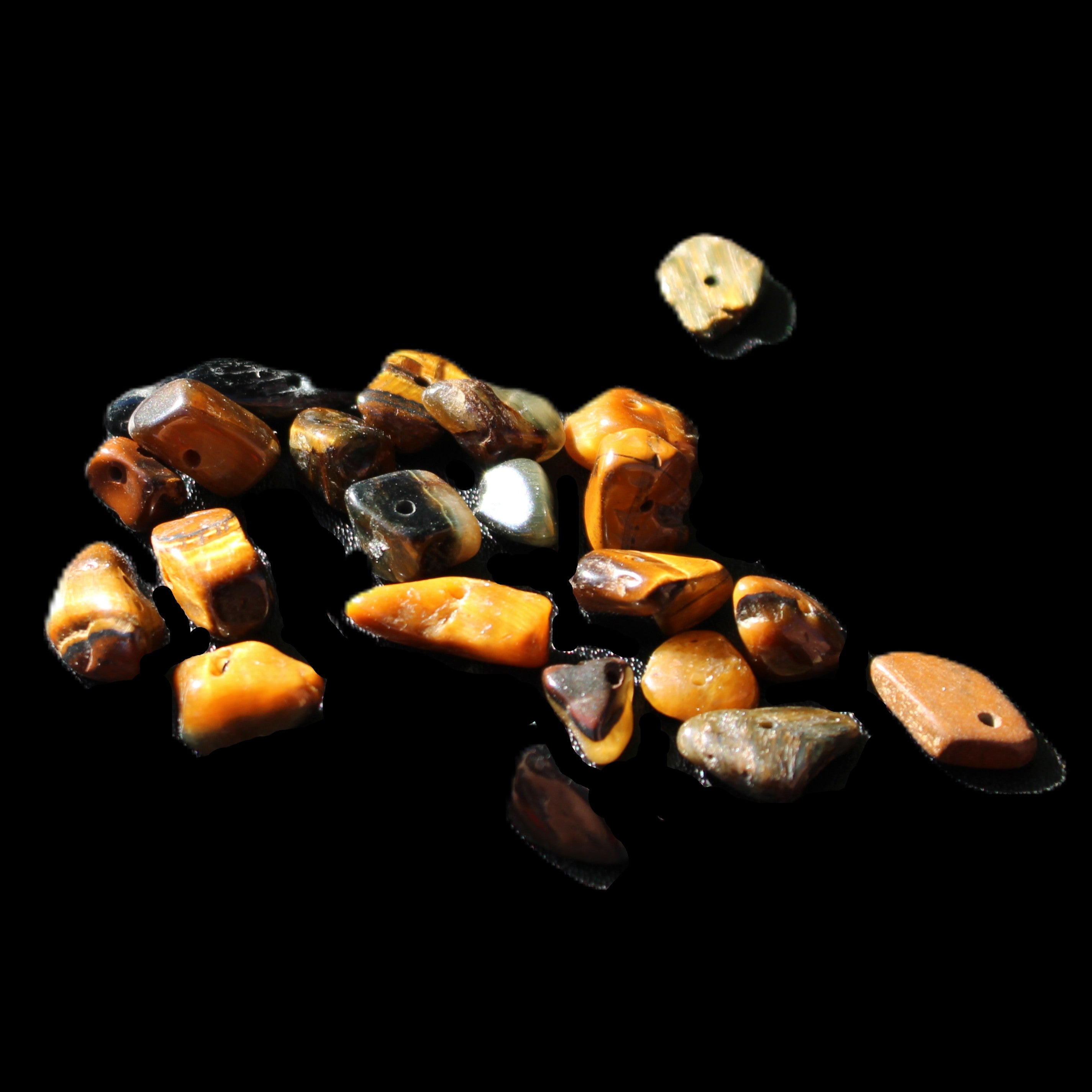 Tiny drilled beads for bracelet/necklace Red and Gold 8-10g in sunlight - Rocks and Things Store