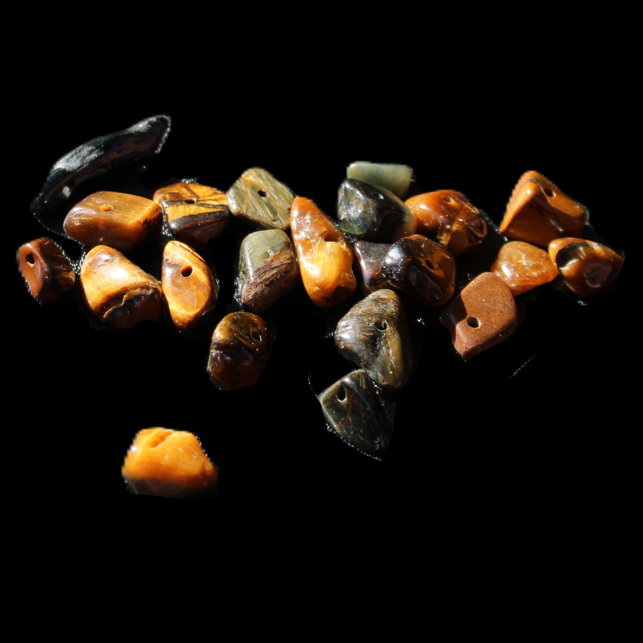 Tiny drilled beads for bracelet/necklace Red and Gold 8-10g in sunlight - Rocks and Things Store